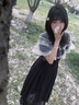 ROJITA日系清楚系蕾丝长裙女夏新品学院风斗篷式约会连衣裙(原1233424) 黑色 实拍图