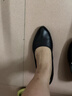 红蜻蜓单鞋女粗跟浅口女鞋中跟套脚鞋子女显瘦皮鞋WTB435931G黑色36 实拍图