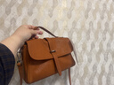 裘真植鞣牛皮007邮差包女真皮大容量通勤单肩斜挎包复古包 焦糖色 实拍图