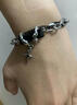 蔓笙[刻字]星芒十字架手链男潮嘻哈双层叠戴男士手链小众男生手环礼物 黑色款 实拍图