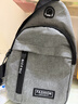 运动跑步包男休闲斜挎包手机包防泼水健身包女单肩包 灰色 实拍图