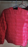 鸭鸭（YAYA）佟丽娅同款秋冬轻薄羽绒服女冬装短款鸭绒轻型薄款女士保暖外套K 中国红色 XL (170) 实拍图