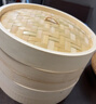 拜杰竹蒸笼 家用小笼包蒸笼屉 点心蒸笼手工艺竹蒸笼2层1盖27cm 实拍图