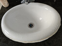 潮窑椭圆形台中盆半嵌入式台上盆洗脸盆洗手盆家用卫生间陶瓷洗面盆 17寸椭圆白色盆 赠送下水 实拍图