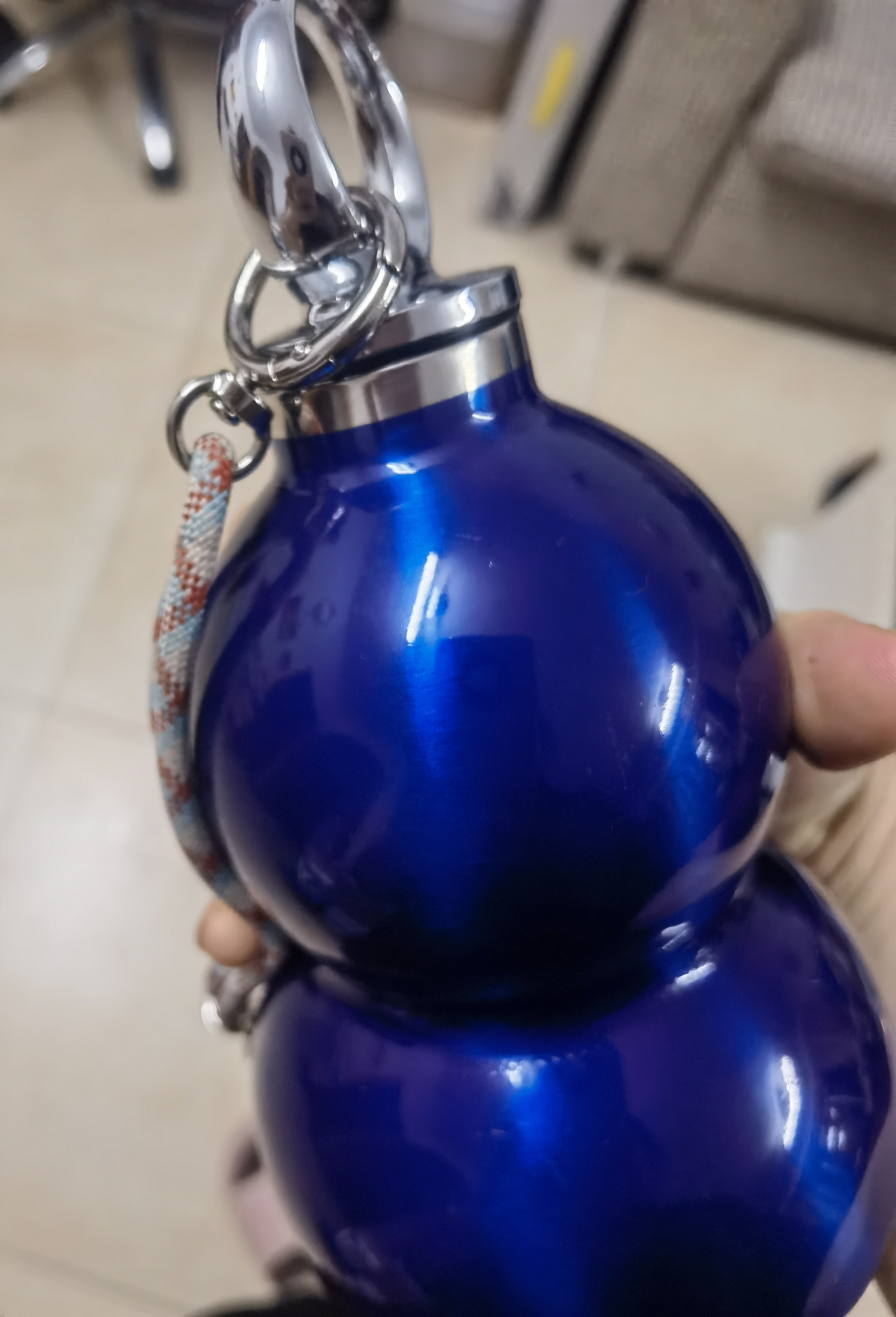 尚明（SAMADOYO）浪浪山葫芦水壶户外保温杯316水杯不锈钢运动便携大容量男女送礼 蓝色 520ml （送背带+吸管+杯刷） 实拍图