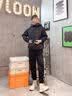 主意范冲锋衣夹克外套男春秋季加厚三合一宽松潮胖大码防水防风情侣外套 JK8008黑色 L 110-130斤 实拍图