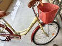 凤凰（Phoenix）自行车女款老式城市通勤新型省力轻便实心胎变速上班代步复古单车 省力全轴承【双层铝合金轮】芭蕾黄 26寸充气胎【身高1.55-1.85米】 实拍图