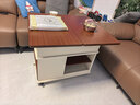 沙发边几可移动茶几小户型客厅边柜多功能茶桌升降折叠实木角几 胡桃+白 带升降：700*400*546 实拍图