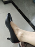 红蜻蜓公考面试通勤小皮鞋女浅口细跟单鞋正装尖头高跟鞋WDB9247黑色39 实拍图