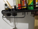 吉居夫 厨房置物架壁挂式免打孔多功能筷子篓刀架墙上收纳挂架储物架 黑色款-60CM （三杯+8挂钩） 实拍图