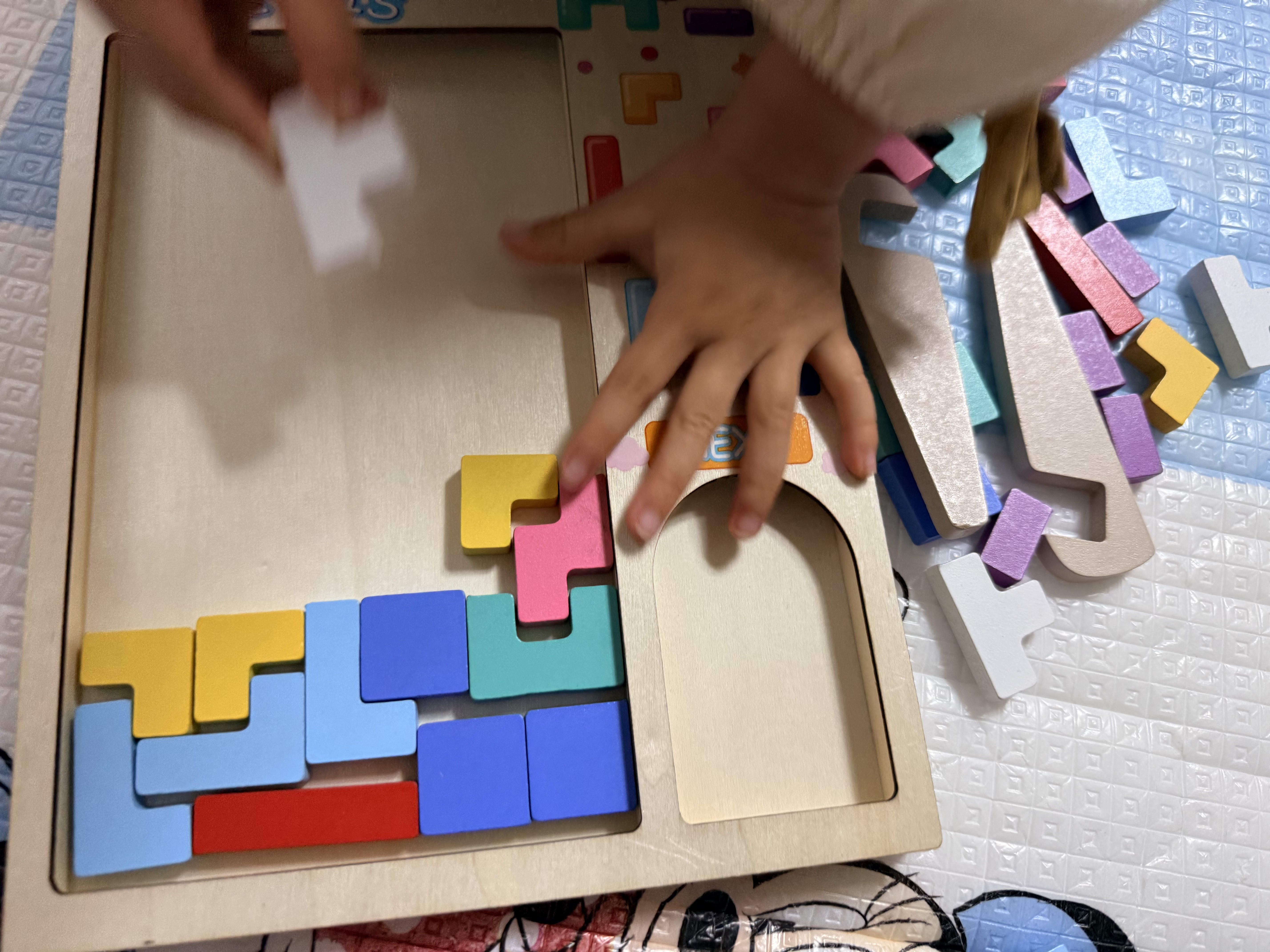 Murcia俄罗斯方块积木益智玩具拼图3到6岁儿童拼装男孩女孩生日新年礼品 实拍图