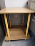 逸朗德（YILANGDE）简易床头柜小型卧室现代简约迷你床边柜收纳架储物柜子置物床头桌 浅胡桃色双层40*40*53cm 实拍图