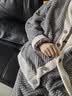 红豆居家摇粒绒睡衣男秋冬加厚双面抗静电青年男士家居服 浅银灰180/100A 实拍图