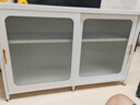 帅仕（shuaishi）厨房置物架落地岩板餐边收纳柜橱柜微波炉烤箱锅具储物架碗柜用具 【3C玻璃推拉门】白3层120长43深-可调高丨双板承重 实拍图