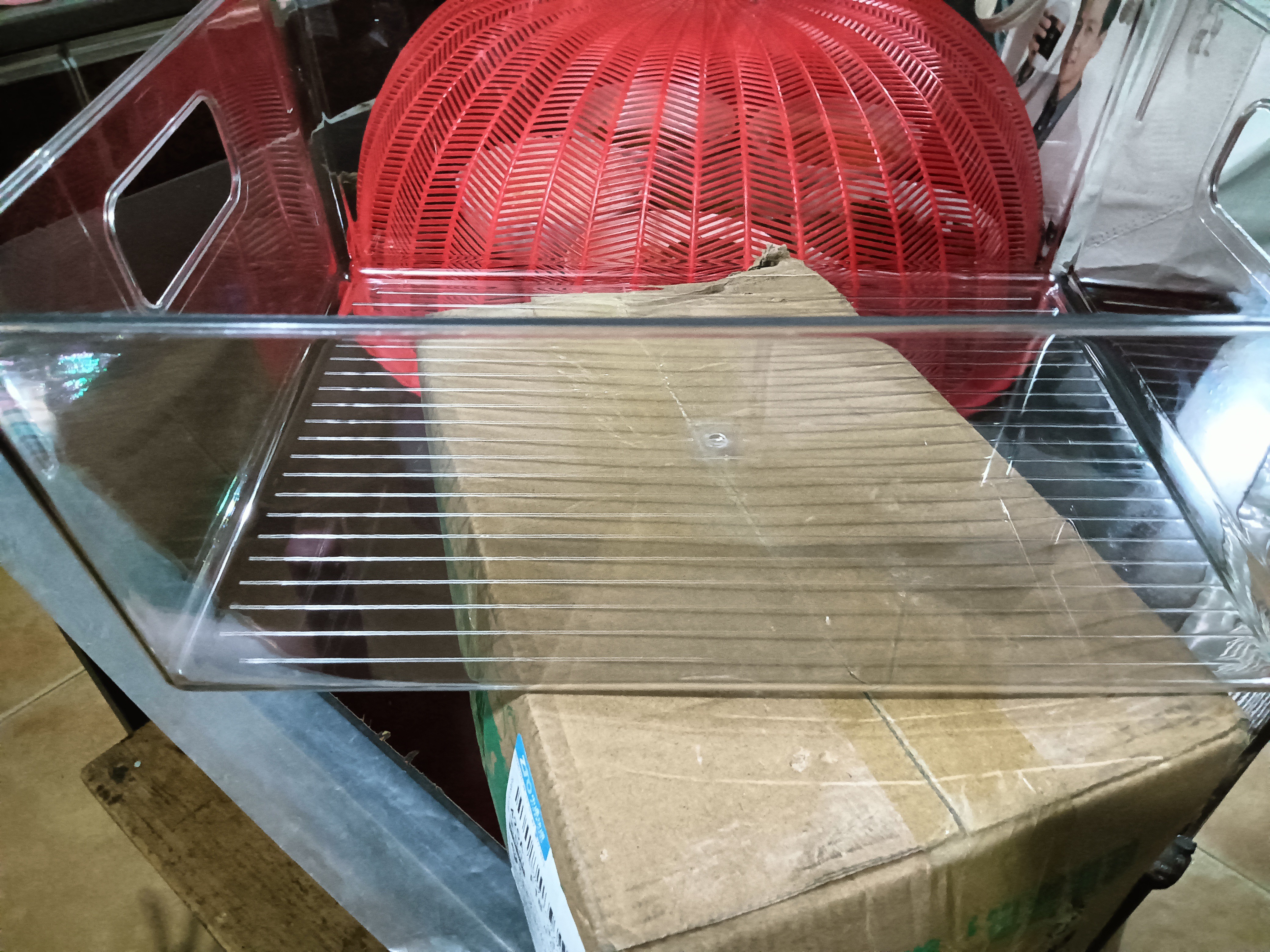 登比桌面收纳盒长方形透明塑料盒子零食杂物整理盒桌上多功能置物架 实拍图