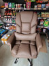欧吉（OUJI）老板椅办公舒适久坐电脑沙发椅可躺休闲家用书桌椅子商务皮座椅 咖色+脚蹬-品牌气杆 加厚久坐不塌 钢制脚 固定扶手 实拍图