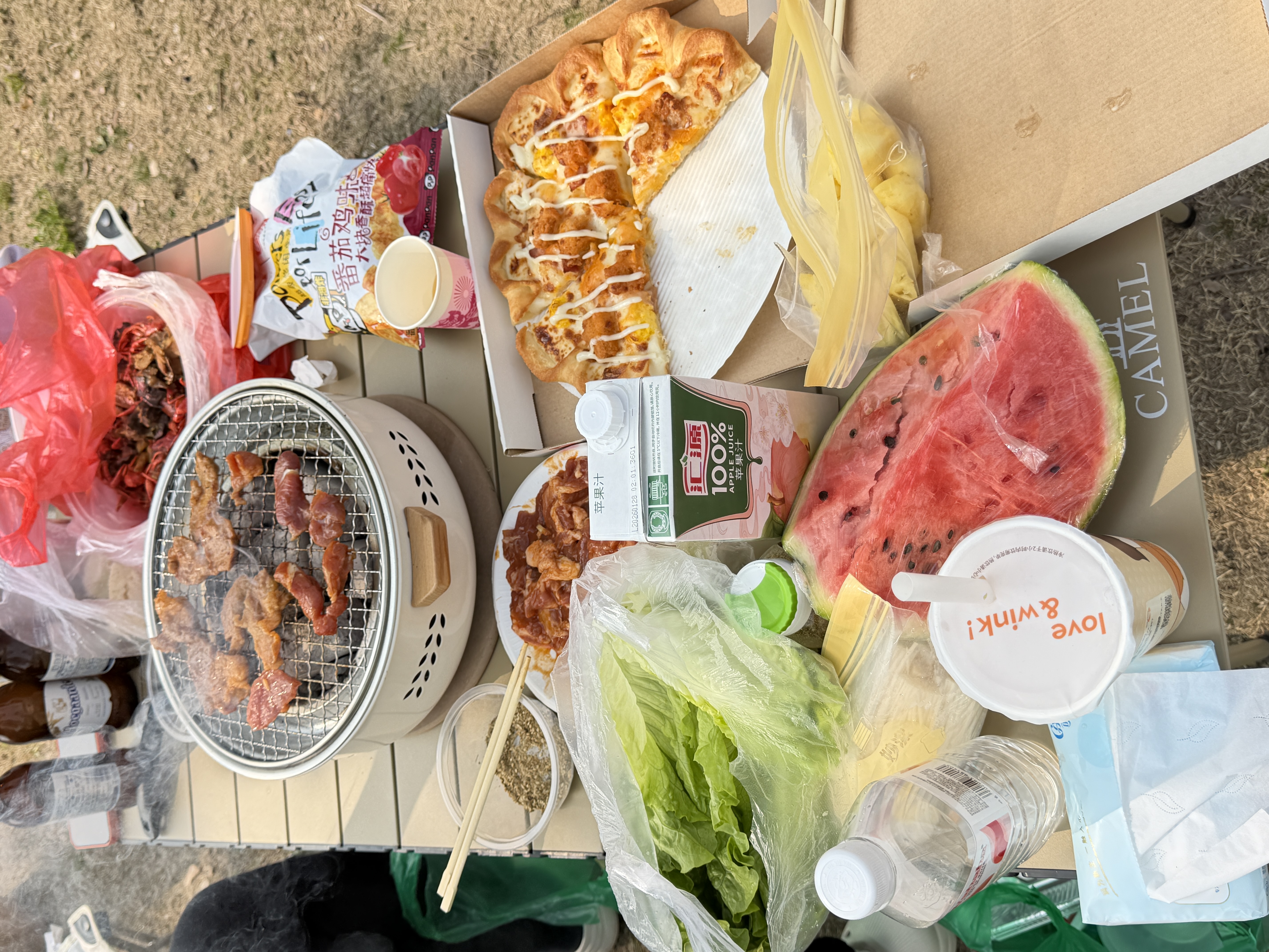 骆驼（CAMEL）户外折叠桌折叠椅露营装备全套蛋卷桌野外野餐野营桌椅用品 3010 实拍图