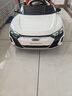 星辰皓奥迪儿童电动车四驱汽车遥控四轮宝宝玩具车可坐人童车RSGT 白色+四驱+遥控+摇摆+皮座+软轮 实拍图