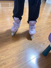 欧欧轮滑鞋儿童溜冰鞋男女童初学套装中小学滑轮滑冰旱冰鞋成人直排轮 粉-八轮全闪+头盔护具+铝合金支架 L (适合12岁-成人)平时鞋码37-41 实拍图