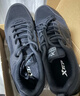 特步男鞋跑步鞋新款夏季厚底旅游透气轻便皮网面休闲运动鞋慢跑鞋子男 黑色 43 实拍图