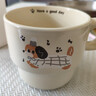 网红新款叠叠马克杯宿舍家用可爱狗陶瓷杯水杯礼物茶杯咖啡杯 奶油色 1个 280ml 奶白礼帽小狗叠叠杯【无盒装】 实拍图