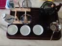 忆壶茶（YIHUTEA） 茶杯小品杯玻璃杯带把手耐热玻璃小茶碗品茗杯小杯子功夫茶具 松木杯架 实拍图