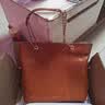CHARLES&KEITH大容量柔软抽绳链条福袋包托特包包女包生日礼物CK2-20782654 Distressed Tan复古鞣褐 L 实拍图