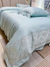 胖东来同款感母婴级A类200支长绒棉四件套花卉刺绣被套全棉轻奢 母婴级A类棉(天水蓝) 床单款 1.5m四件套：被套200x230cm 实拍图