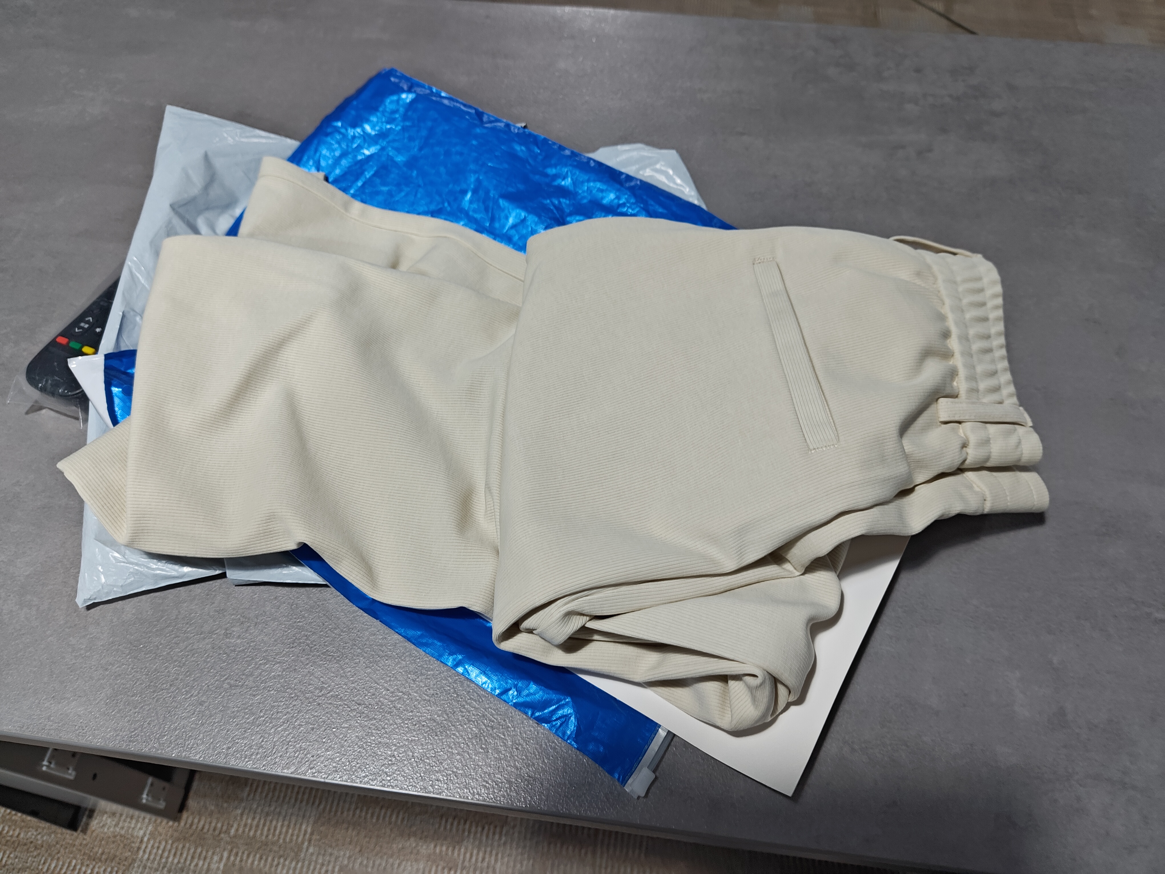 罗蒙（ROMON）英伦风细条纹直筒休闲裤男士新款宽松百搭轻商务通勤垂感长裤西裤 米白色 M 体重120-140斤 实拍图