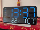 BBA电子时钟桌面电视柜台钟摆台式led数字客厅挂墙智能闹钟 6659蓝 实拍图