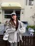 QGF 开衫卫衣女春秋季新款韩系慵懒风长袖连帽外套宽松休闲百搭上衣 浅灰色 【高品质】 M [建议90-100斤] 实拍图