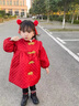 丹鸟王女童唐装冬季外套小女孩中国风女宝宝旗袍公主生日加绒新年拜年服 加绒公主旗袍裙 120码 实拍图