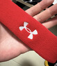 安德玛（Under Armour）运动发带男女止汗带吸汗头带跑步导汗带篮球防汗头巾箍护额 红色 实拍图