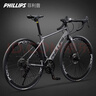 菲利普（PHILLIPS）菲利普自行车公路车700C铝合金弯把成人男女学生通用变速城市单车 高碳钢-灰色-弯把 700C 21速入门版 实拍图