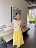 茵曼（INMAN）黄玫瑰现货|茵曼压褶木耳边半身裙2026夏季女新款松紧腰A字裙伞裙 晒单实拍图