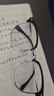 蔡司（ZEISS）镜片近视眼镜框男半框防蓝光辐射可配带散光度数眼睛女钛合金镜架 升级钛材 黑银 配康美达1.56变灰 0-600度 实拍图