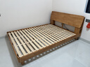 源氏木语全实木床现代简约橡木多功能主卧大床北欧风小户型卧室夜灯双人床 【20】橡胶木原木色低铺1.5*2m无垫 实拍图