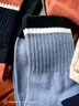 浪莎袜子女纯棉中筒袜抗起球夏季袜条纹黑色长筒袜女士长袜 实拍图