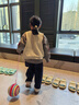 迪士尼女童秋季裤子朱迪卫裤女孩印花口袋直筒裤中大童休闲裤 藏青130 实拍图