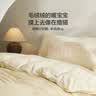 罗莱家纺 A类慕斯绒冬季加绒四件套牛奶绒套件珊瑚绒 浅黄色220*250 实拍图