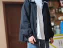 棉致夹克男春秋季翻领格子外套男潮流港风休闲工装上衣男 黑色 XL 实拍图