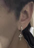 蔓笙满钻十字架耳夹男潮无需耳洞欧美嘻哈风镶钻闪锆时尚情侣耳饰 满钻十字架耳夹【单只】 实拍图