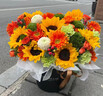 冉子花坊鲜花速递同城配送向日葵混搭抱抱桶玫瑰送爱人女友生日礼物真鲜花 抱抱桶混搭 实拍图