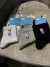 NBA袜子男士运动袜抗菌防臭消臭吸汗无骨棉袜跑步中筒篮球袜3双 实拍图