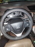 DEYAN汽车方向盘套四季通用夏季透气防滑吸汗超薄款真皮车用把套内饰品 本田CRV思域雅阁皓影型格奥德赛 超薄【圆形】双色线（不带车标） 实拍图