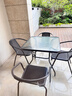 紫叶（ziye）户外阳台桌椅 休闲庭院座椅室外花园餐桌椅 简约现代 铁艺家具 4【椅】+1【 80×80方桌】 实拍图