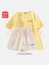 名创优品（MINISO）运动套装女夏季2026年新款纯棉短袖小个子休闲夏装搭配一整套女装 鹅黄+奶白(幸运爱心) L 165(显瘦遮肚子) 实拍图