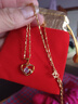 澳门9999真金女士项链韩版黄金色吊坠24k 时尚简约锁骨项链转运珠 心中有你+元宝链 实拍图