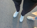 H8小白鞋2026新款春季百搭莆田鞋子情侣男女内增高厚底休闲运动板鞋 白色-黑皮尾（礼盒装） 42 男码 实拍图