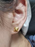 赛菲尔黄金耳饰女款足金999.9美若佳人耳钉百搭车花耳畔 约1.4克 实拍图